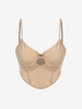 ZAFUL Haut à Bretelle Court Style Corset S Café lumière