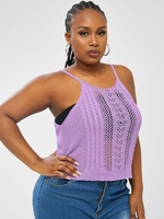 ZAFUL Haut à Bretelle en Tricot à Câble Grande Taille