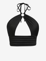 ZAFUL Haut Bandage Court Anneau Découpé à Col Halter Xl Noir
