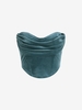 ZAFUL Haut Corset Bandeau Drapé en Avant en Velours M Bleu clair