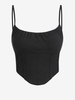 ZAFUL Haut Corset Côtelé Plissé à Bretelle S Noir