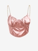 ZAFUL Haut Corset Plissé Au Poitrine avec Chaîne S Rose clair