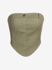 ZAFUL Haut Corset sans Bretelle Boutonné L Vert profond