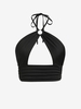ZAFUL Haut Court Anneau Découpé à Col Halter L Noir