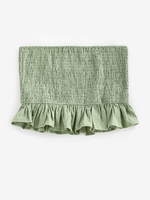 ZAFUL Haut Court Bandeau Plissé à Volants S Vert clair