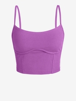 ZAFUL Haut Court Côtelé en Couleur Unie à Bretelle M Pourpre