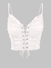 ZAFUL Haut Court Plissé à Lacets S Blanc