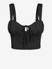 ZAFUL Haut Court Plissé Noué Au Poitrine Noué en Avant Xl Noir