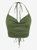 ZAFUL Haut Côtelé Plissé sans Dos à Col Halter M Vert clair