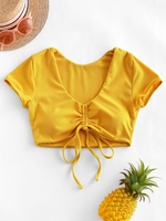 ZAFUL Haut de Bain Côtelé Sanglé S Jaune soleil