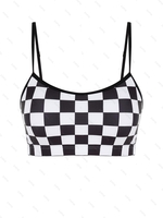 ZAFUL Haut de Bikini à Bretelle à Carreaux M Noir