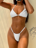 ZAFUL Haut de Bikini à Col Halter S Blanc