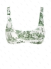 ZAFUL Haut de Bikini à Imprimé Toile De Jouy S Blanc