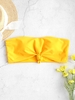 ZAFUL Haut de Bikini Bandeau à Ourlet Noué M Jaune canard caoutchouc