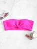 ZAFUL Haut de Bikini Bandeau à Ourlet Noué M Rose vif
