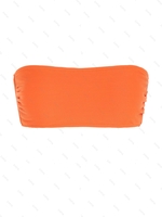 ZAFUL Haut de Bikini Bandeau Côtelé à Lacets S Orange