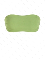 ZAFUL Haut de Bikini Bandeau Côtelé M Vert clair