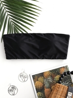 ZAFUL Haut de Bikini Bandeau Rembourré L Noir