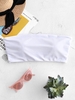ZAFUL Haut de Bikini Bandeau Rembourré M Blanc