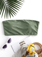 ZAFUL Haut de Bikini Bandeau Rembourré S Vert noisette