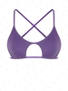 ZAFUL Haut de Bikini Brillant Métallisé Croisé à Paillettes S Pourpre