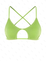 ZAFUL Haut de Bikini Brillant Métallisé L Vert clair