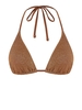 ZAFUL Haut de Bikini Brillant Métallisé Triangle S Café