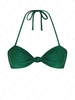 ZAFUL Haut de Bikini Brillant Noué à Col Halter S Vert profond