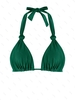 ZAFUL Haut de Bikini Brillant Torsadé Noué S Vert profond