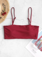ZAFUL Haut de Bikini Camouflage Matelassé à Bretelle L Rouge vineux