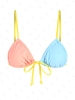 ZAFUL Haut de Bikini Contrasté Noué en Avant à Bretelle en Blocs de Couleurs M
