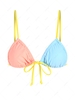 ZAFUL Haut de Bikini Contrasté Noué en Avant à Bretelle en Blocs de Couleurs S