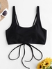 ZAFUL Haut de Bikini Court Croisé au Dos à Col U 2xl Noir