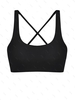 ZAFUL Haut de Bikini Court Croisé au Dos à Col U M Noir