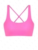 ZAFUL Haut de Bikini Court Croisé au Dos à Col U M Rose vif
