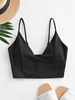ZAFUL Haut de Bikini Court Côtelé S Noir