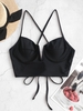 ZAFUL Haut de Bikini Croisé à Armature en V S Noir