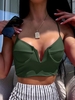 ZAFUL Haut de Bikini Croisé à Armature en V Xl Vert forêt moyen