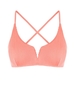 ZAFUL Haut de Bikini Croisé Côtelé à Armature en V M Orange clair
