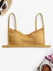 ZAFUL Haut de Bikini Côtelé à Brodure Plissée M Jaune