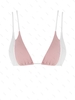 ZAFUL Haut de Bikini Côtelé à Double Bretelle en Blocs de Couleurs L Rose léger