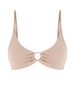 ZAFUL Haut de Bikini Côtelé Anneau en O en Couleur Unie M Café lumière