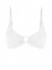 ZAFUL Haut de Bikini Côtelé Anneau en O en Couleur Unie S Blanc