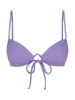 ZAFUL Haut de Bikini Côtelé avec Nœud Papillon L Pourpre
