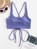 ZAFUL Haut de Bikini Côtelé Croisé 2xl Bleu
