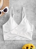 ZAFUL Haut de Bikini Côtelé Croisé en Avant M Blanc