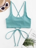 ZAFUL Haut de Bikini Côtelé Croisé Xl Vert clair de mer