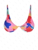 ZAFUL Haut de Bikini Côtelé Diagonale Entrelacé en Blocs de Couleurs S Rose léger