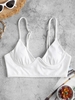 ZAFUL Haut de Bikini Côtelé Diagonale Entrelacé M Blanc