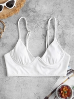 ZAFUL Haut de Bikini Côtelé Diagonale Entrelacé M Blanc